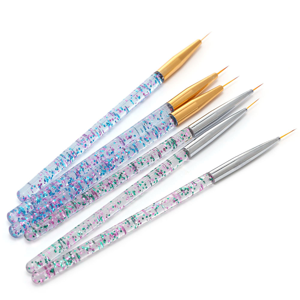 Pluma de dibujo de detalles, cepillo de línea para arte de uñas, de patrón de dibujo de uñas, cepillo de línea, cepillo de esmalte de uñas UV, 3 piezas