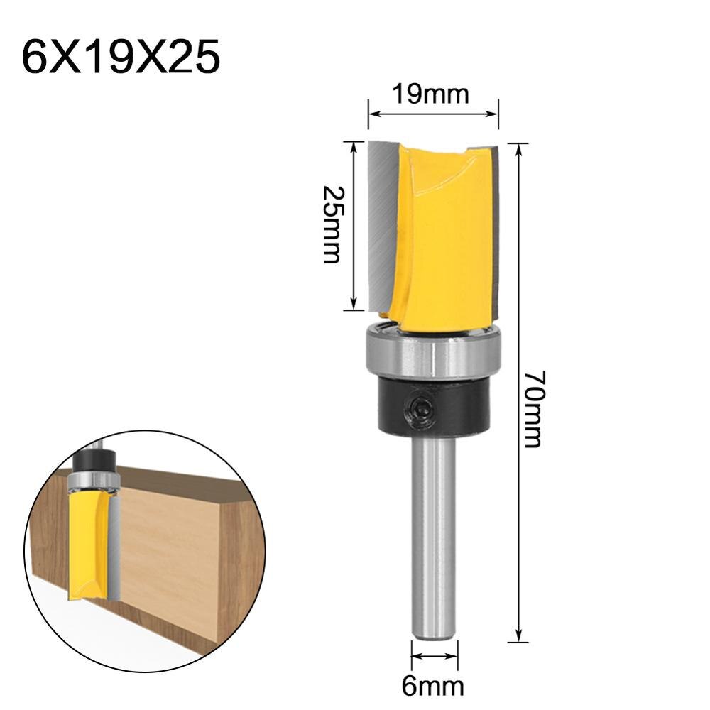 Allonger la fraise à bois de modèle de peu de routeur de garniture affleurante droite tige de 6mm: 6x19x25mm