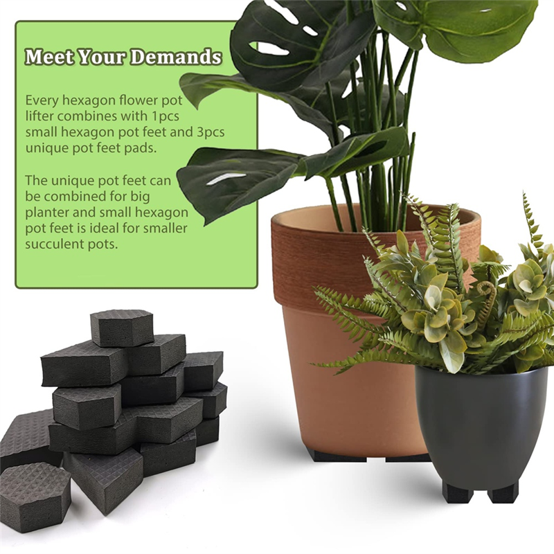 ABJI-Voor Indoor Outdoor Planter Tuin Composiet Hexagon Bloempot Voeten Riser Antislip Tuinieren Pot Voeten Pads