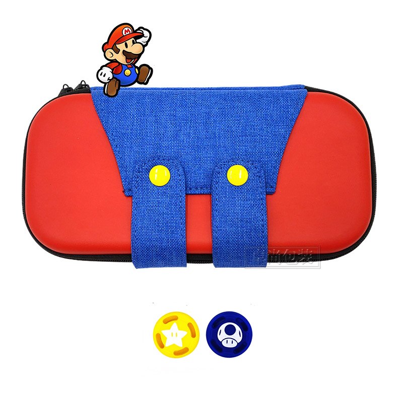 Switch Lite Mini Nintend Accessories Travel Carrying Bag NS Bag Case & Thumbsticks Grips Cap for NS for Switch Lite Crystal Film: mario3