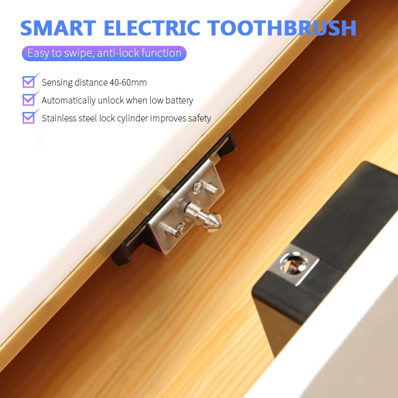 Smart Cabinet Locks ID Card /TT LOCK APP Unlock Electronic Drawer Lock Stainless Steel Latch For 30mm Slidding Door Locker