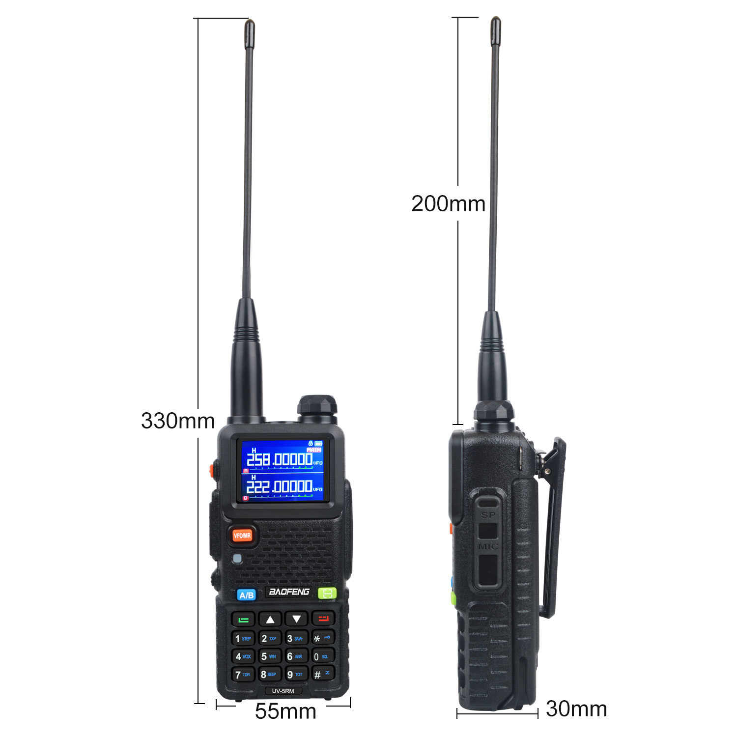 Baofeng UV-5RM Multi Band Walkie Talkie, Air Band, One Key, Cópia de Freqüência Rápida, 8W, Vox Scrambler, Rádio FM, 8W, 999Ch