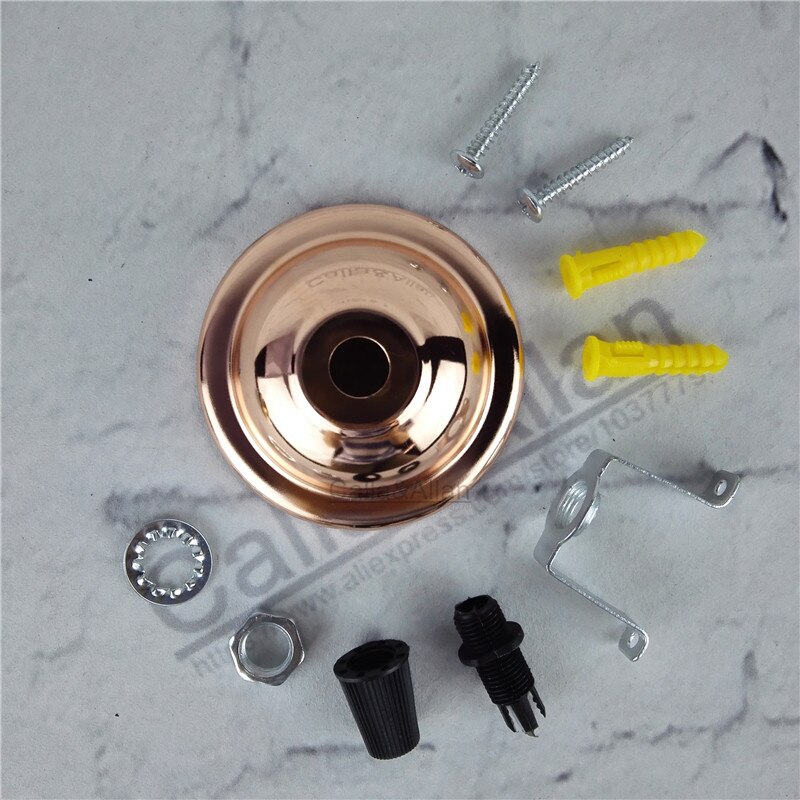 2/4/10pcs/set DIY parts Edison light pendant lamp Part of the ceiling plate D68mm small iron canopy DIY pendant ceiling mount: rose gold / 10 pieces