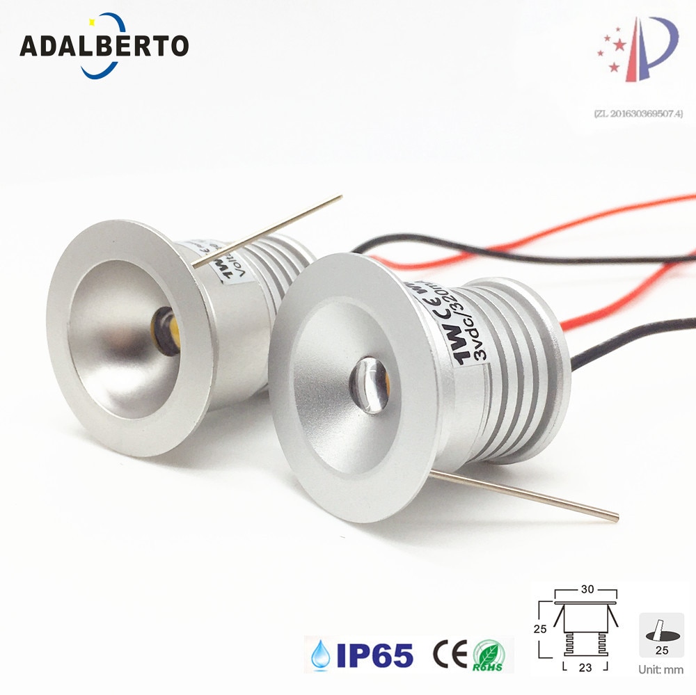 1W 12V Mini LED Spotlight 25mm 3V Recessed Downlight Ceiling Spot Lighting Indoor Corridor Stair Lamps Gazebo Kitchen Lights