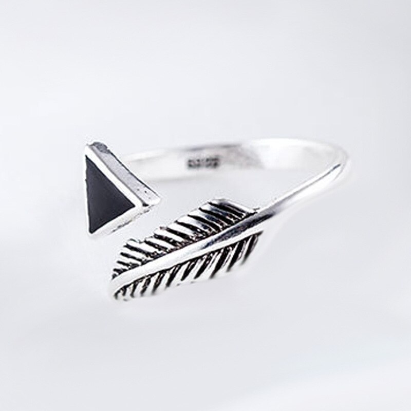 Persoonlijkheid Bohemian Vintage Zwarte Driehoek Ringen Voor Vrouwen Mannen Vintage Ringen Gothic Sieraden Valentines