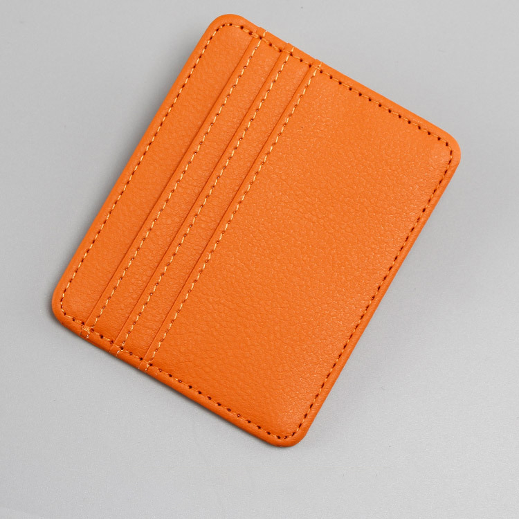 Schlanke, minimalistische Geldbörse, Geldbörsen mit Vordertasche, RFID-Blockierung, Kreditkartenetui für Männer und Frauen: Orange