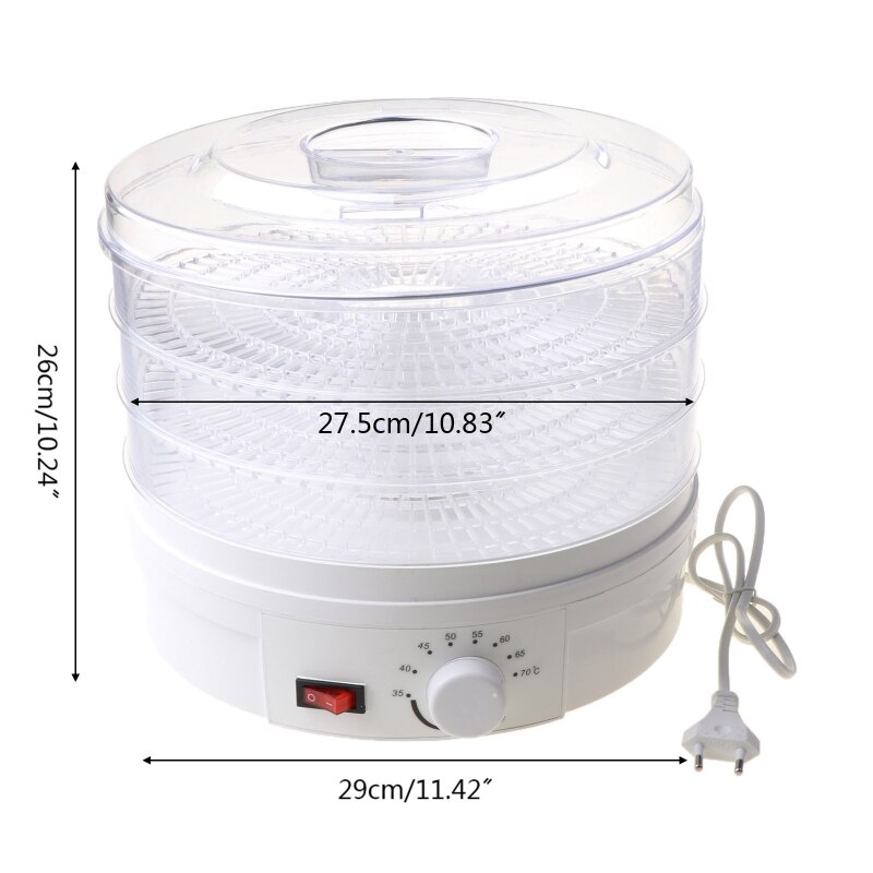 350W 3 Layer Food Dryer Countertop Food Dehydrator Machine with Temperature Control BPA Free