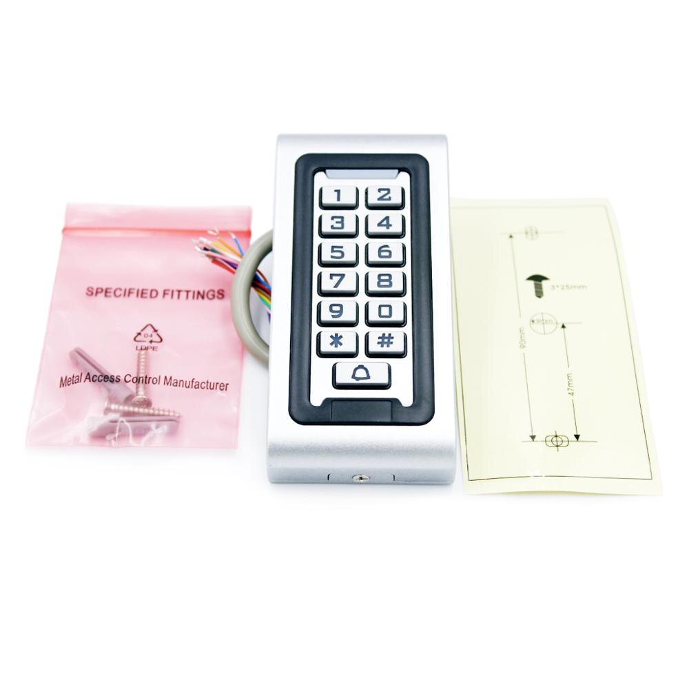 RFID 125Khz EM Keypad Door Access Control system IP68 Waterproof Metal case Silicon Key Security Entry Door Reader
