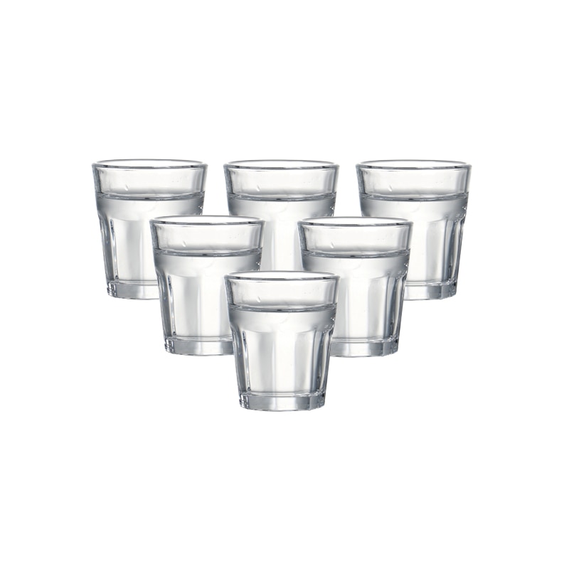 Sæt  of 6 blyfri glasmaskine lavet shotglas spiritusglas spiritusglas til vodka 45ml 1.5oz