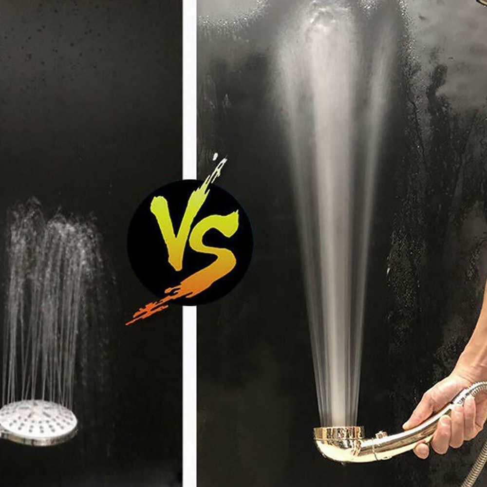 3 In 1 High Pressure Showehead Handheld Shower Head with ON/OFF Pause Switch Gold
