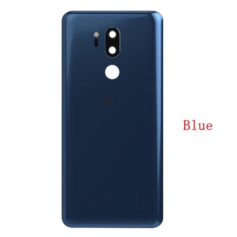 Back Battery Cover Rear Door Panel Housing Case For LG G7 ThinQ Battery Cover with Camera Lens Logo Replacement Part: Blue