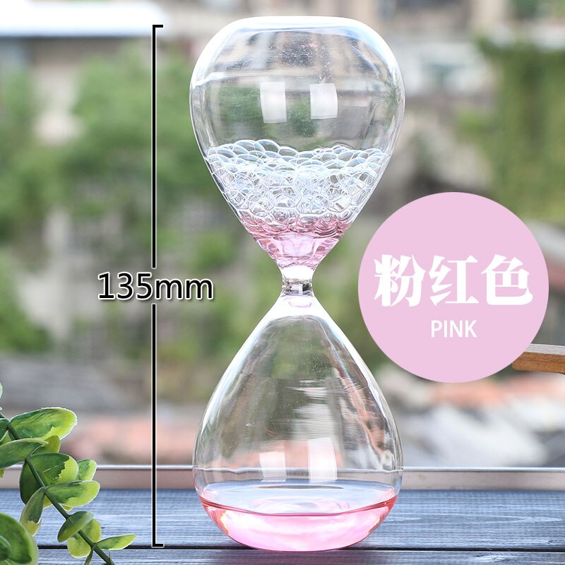 Liquid Droplets Hourglass Count Down Timer Sand Clock Timing Art Decorative Sandglass Home Decorations SL-QP: Pink