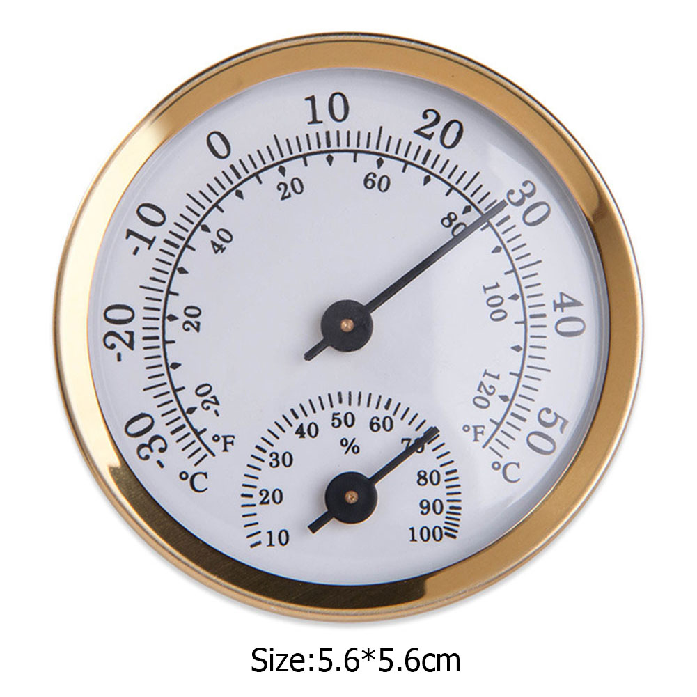 Higrotermógrafo mecánico para el hogar, medidor de temperatura de pared, humedad, Dial, termómetro, higrómetro para habitación, Detector de humedad: Plata