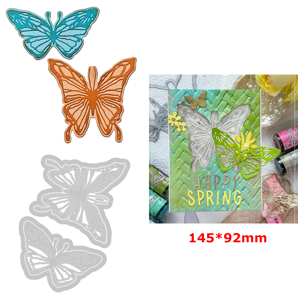 Forårsblomster kantkrans skæreskabeloner påskeæg kaniner sommerfugl fugl mønster form kniv til gør-det-selv shaker kort kreativ fremstilling: Dyb blå