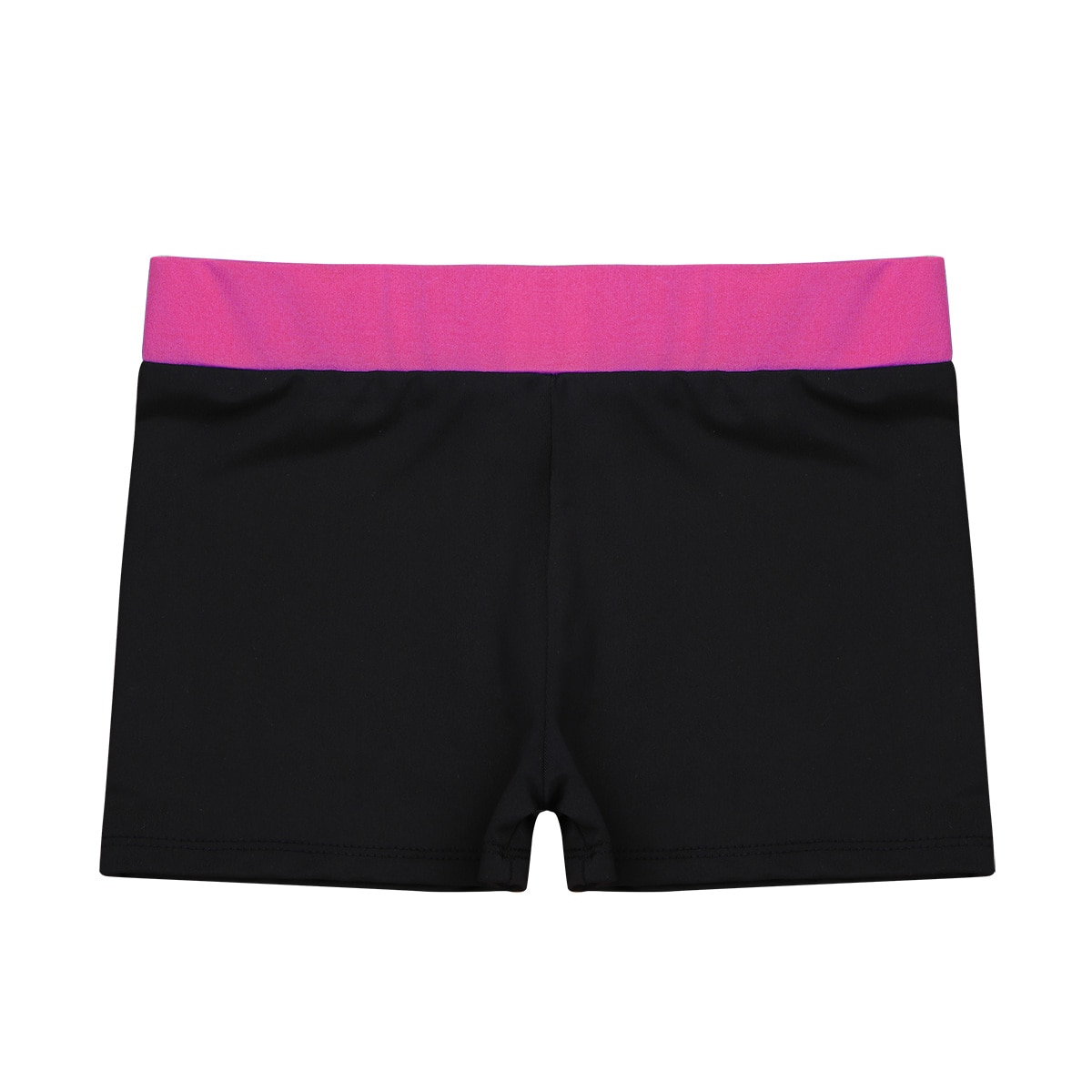 Kids Girls Sport Shorts Elastic Waistband Children Active Wear Kids Dancing Performance Gymnastic Workout Bottoms Dance Short: 10 / Rose Red Black