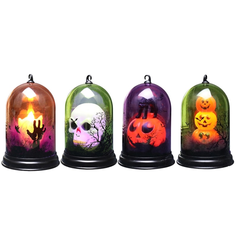 9*9*14.5cm halloween græskar kraniet string lys kranie lampe gør det selv hængende halloween dekoration til hjemmefest forsyninger