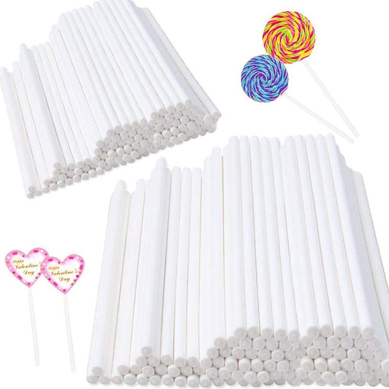 Plastic Stick Lollipop Cake Paper Stick Cake Pops White Craft Tool Mold Sugar Baking Fondant Sucker DIY Sticks I2B5