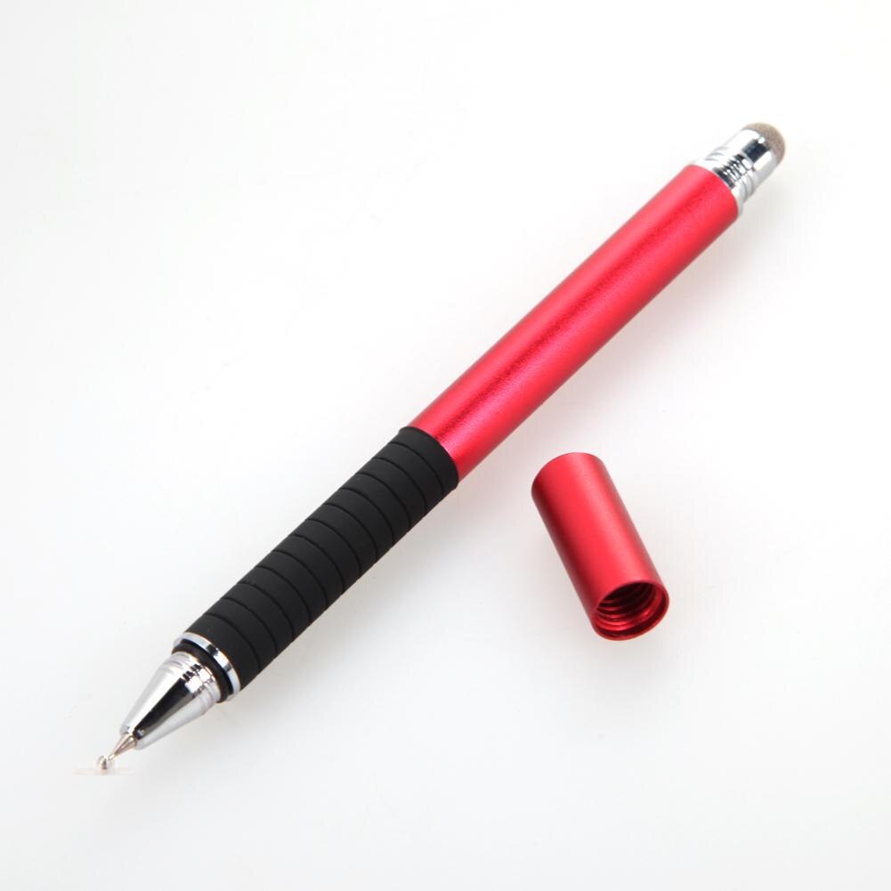 2 in 1 Mutilfuction Fine Point Round Thin Tip Touch Pen Capacitive Stylus Pen for iPad iPhone All Mobile Phones Tablet: Red