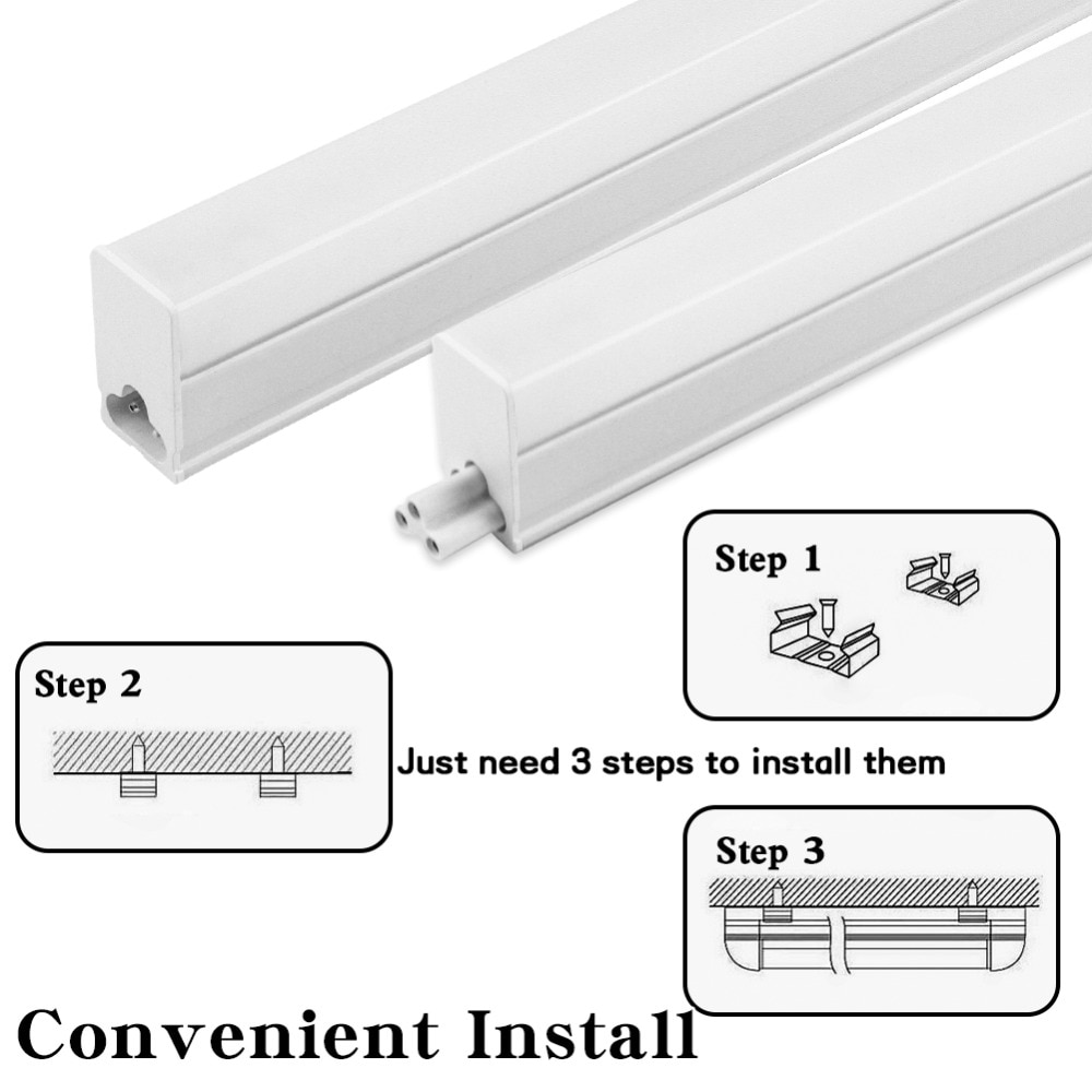 LED T5 Integrated Tube Fluorescent T8 Light 300MM 600MM 1FT 2FT Wall Lamp Lampada 6W 10W Ampoule Warm Cold White 110V 220V