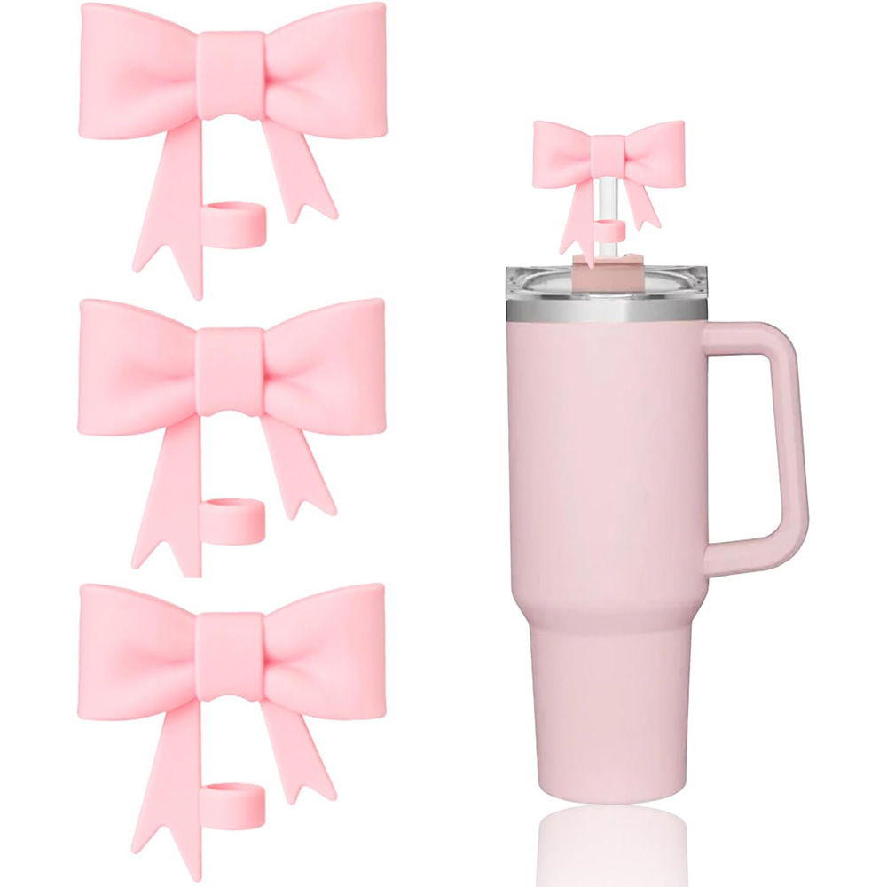 Herbruikbare Strik Plug Boog Stro Cap Covers Toppers Siliconen Accessoires Stofdicht Stro Tips Voor Cups 30 & 40 Oz Tumbler