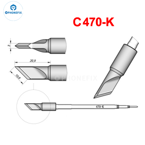 Phonefix C245 C470 Multi Type Solder Iron Tips for JBC i2C Aixun Aifen Soldering Station T245 T470 Welding Handle Welding Tips: Sandy Beige