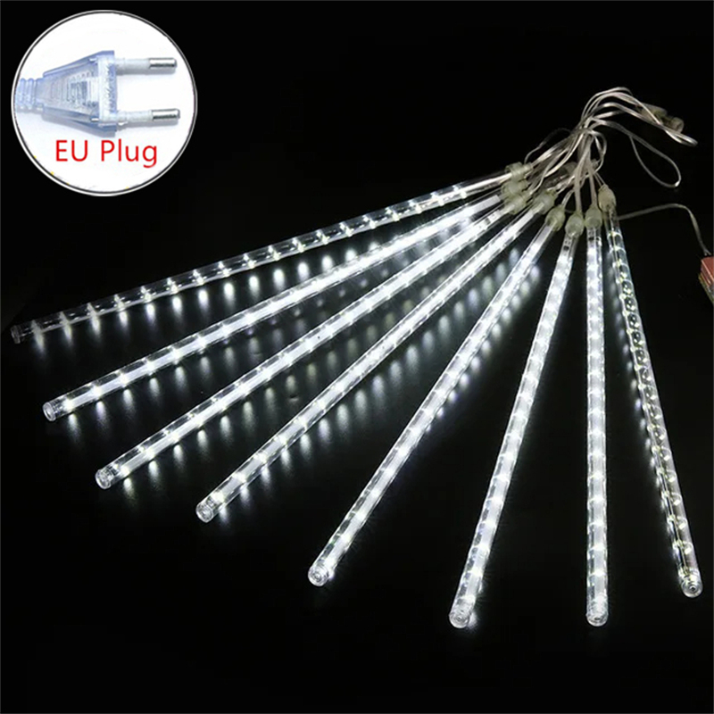 LED Meteorsc hauer Regen lichter EU Plug fallen Regentropfen Lichterkette Licht für Weihnachten Party Terrasse Dekor 30cm/50cm: green / 350W