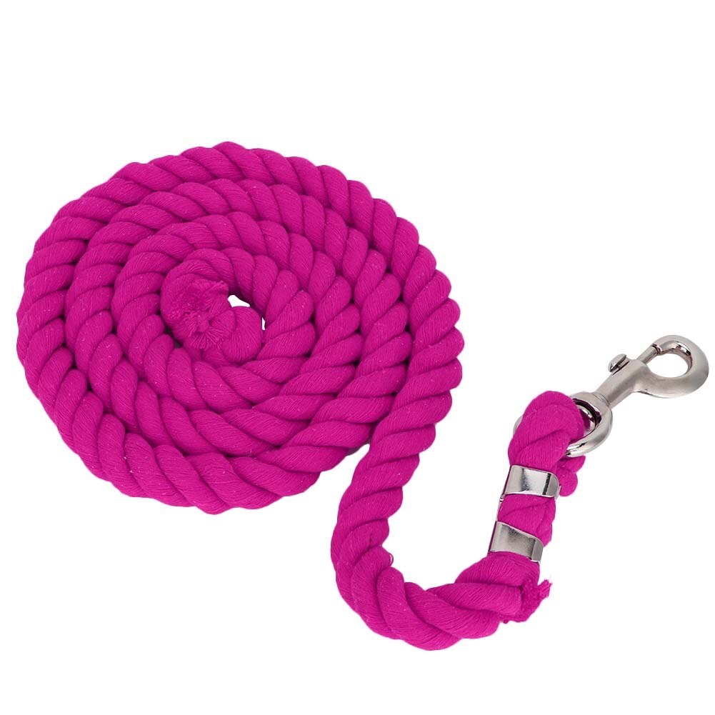 Premium Horse Lead Ropes Polyester Weave Rein Halters Braided Reins 2 m Extra Thick Rope: Rose Red