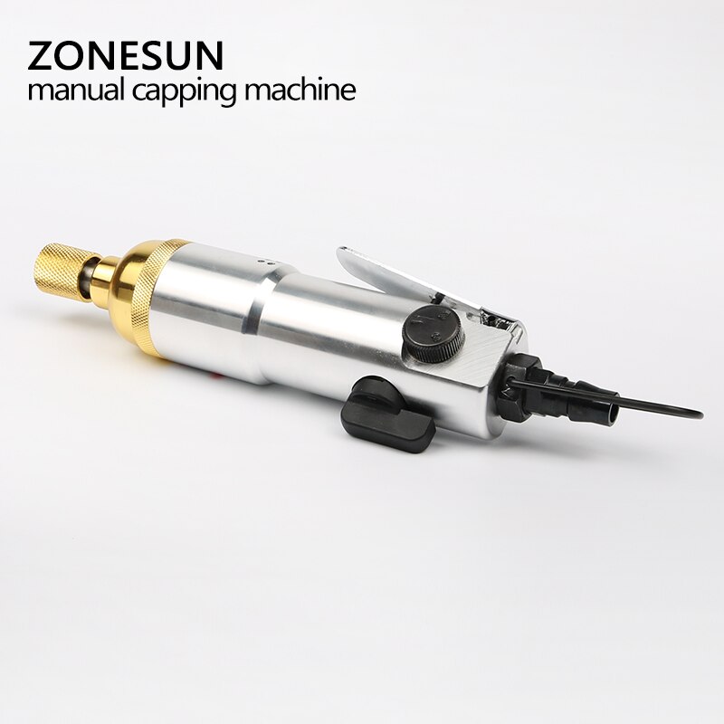 ZONESUN Portable Pneumatic Capping Machine For Smoke Oil Plastic Bottle Capper Handheld Packing Machine Larger Torque