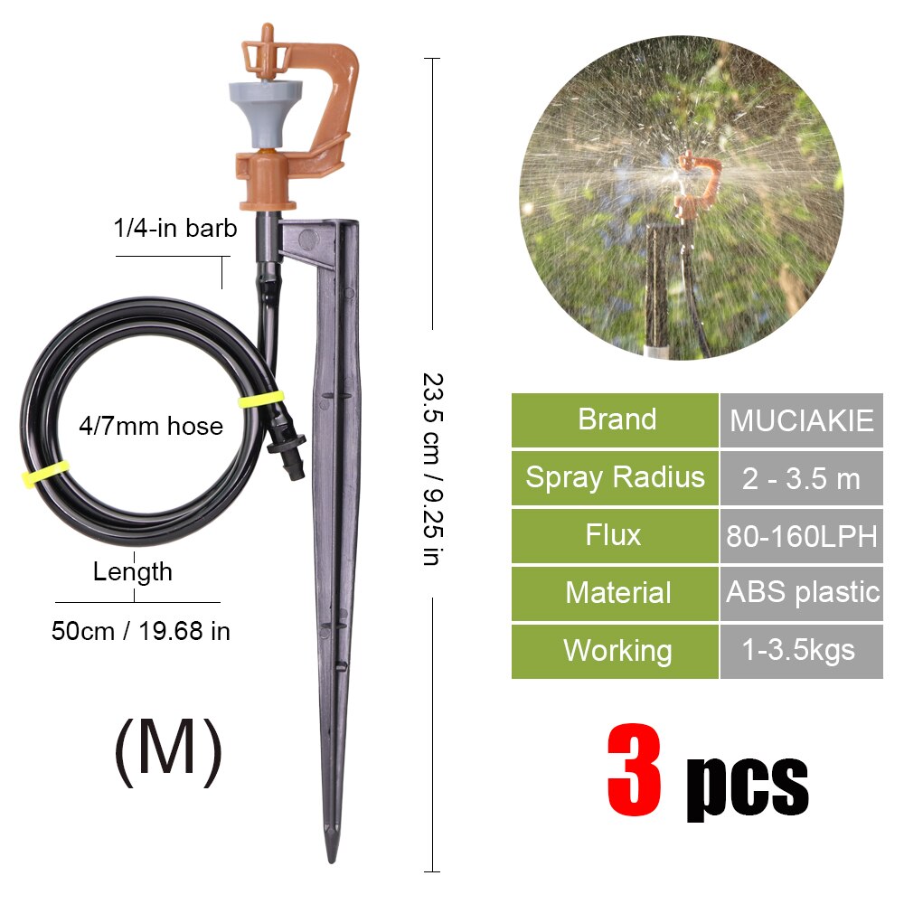 MUCIAKIE-rociadores de jardín con boquilla de nebulización, rociador de riego para jardinería o plantas, 3 uds.: Mx3pcs