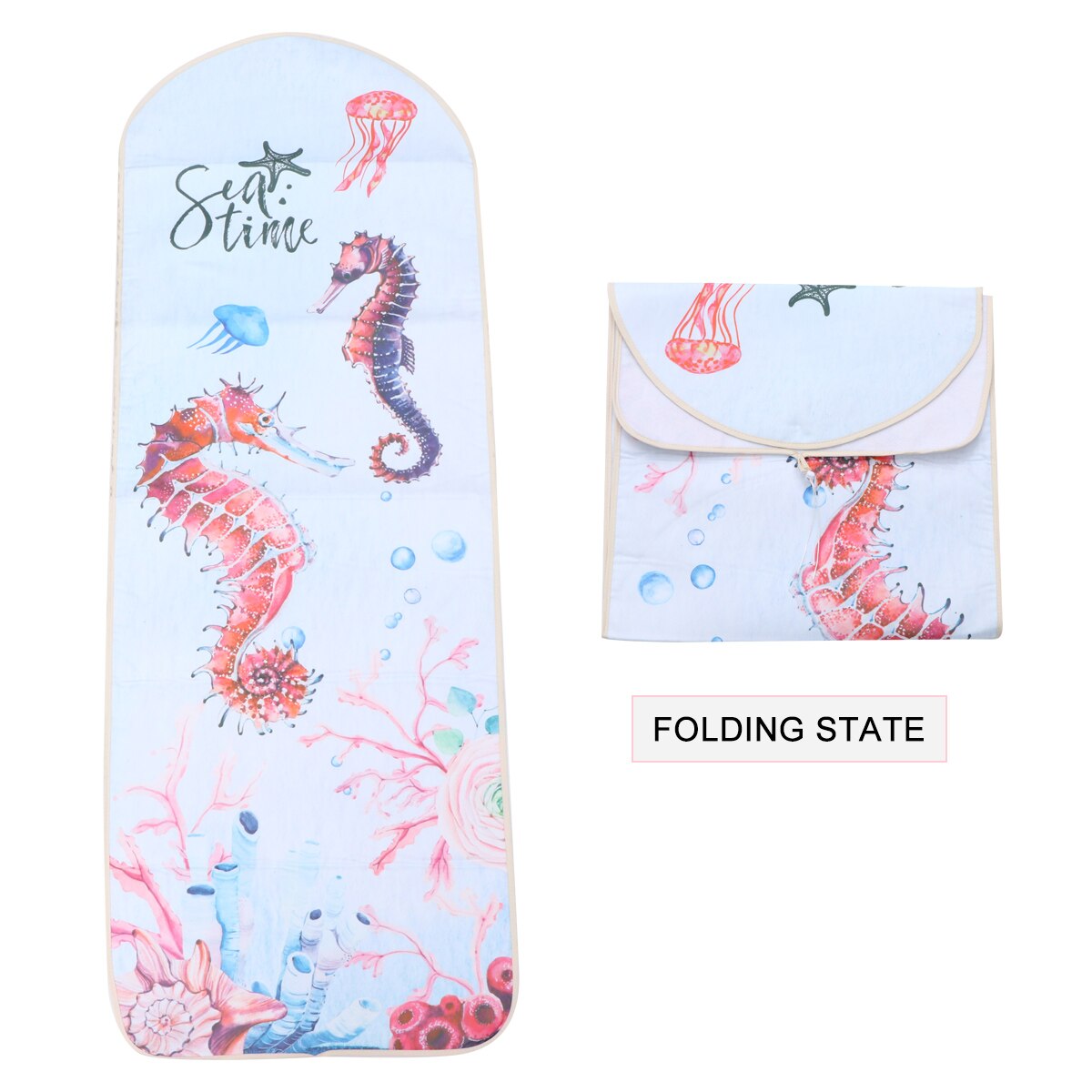 KUIFORTI Blauwe Marmeren Print Strijkplank Cover en Pad