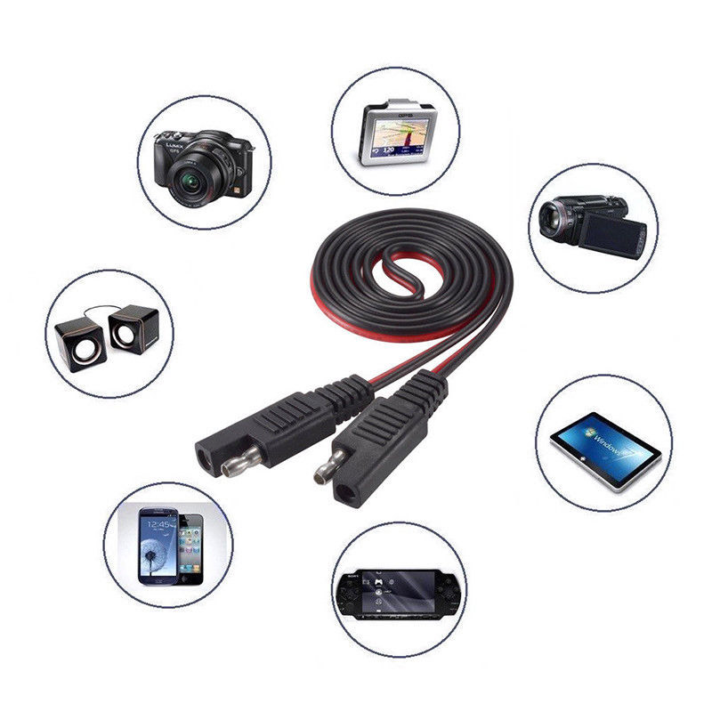 Adaptador de Cable de doble puerto para motocicleta, voltímetro LED, 12V, SAE, USB, M8617