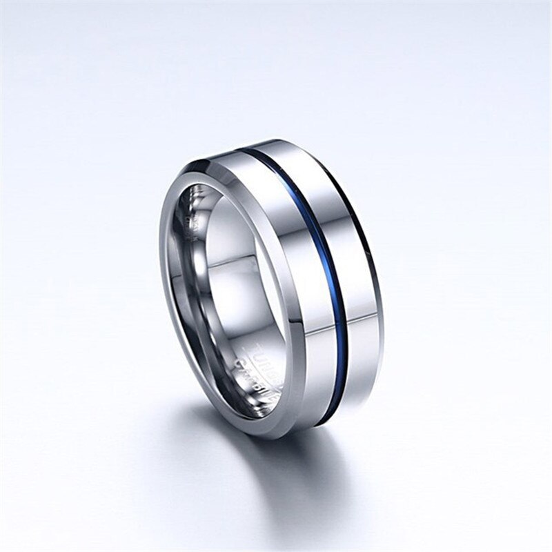 Modyle Ring i Rustfrit Stål 8mm - Punk Bryllupsbånd Geometrisk Mønster