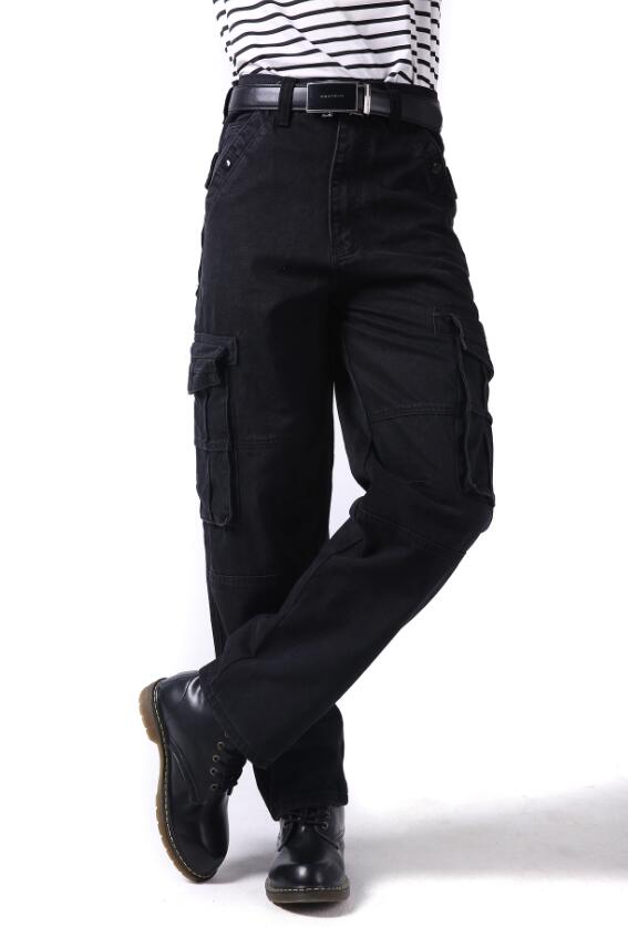 Cargo Pants Men's European And American Tide Loose Straight Sweatpants Multi-Pocket Trend Hip-hop Tight Pants