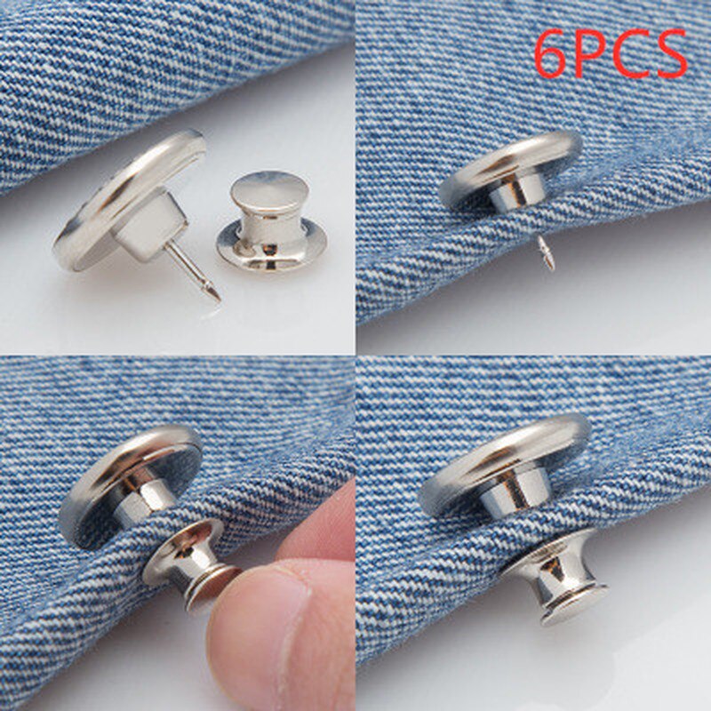 Snap Fastener Metal Pants Buttons for Clothing Jeans Perfect Fit Adjust pin Button self Increase Reduce Waist 17mm Free Sewing