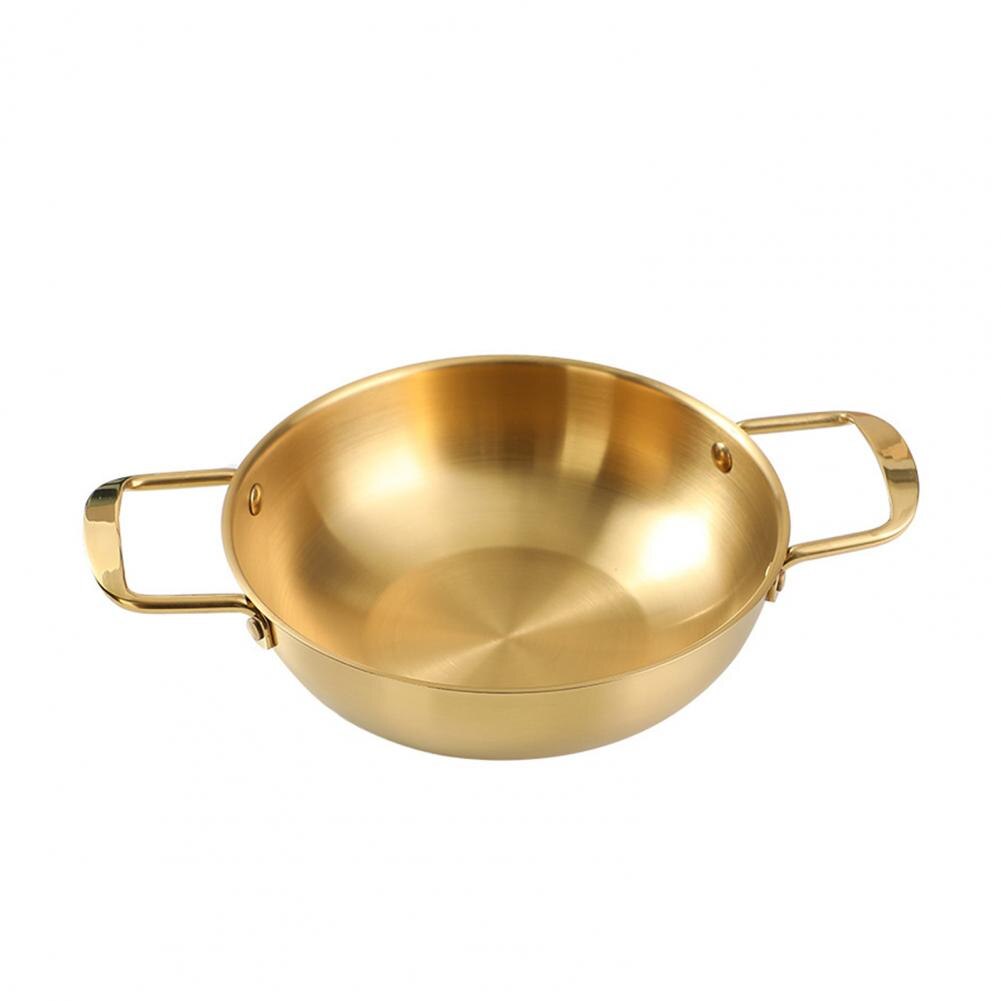 Noodle Pan Handig Dubbel Handvat Rvs Mat Dikke Ramen Pan Voor Keuken: Golden M