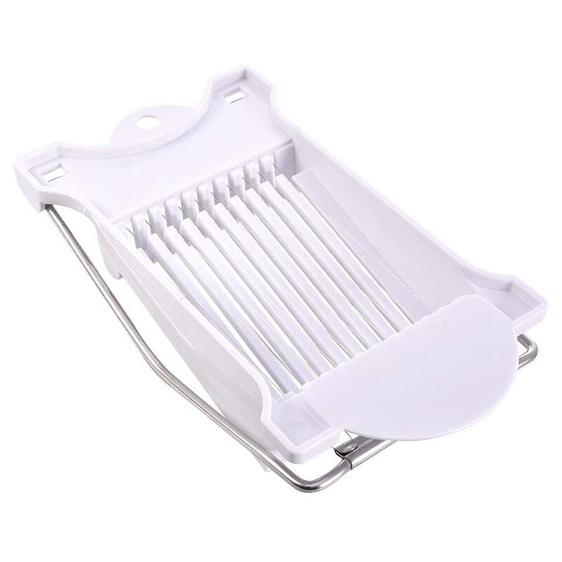 Stainless Steel Luncheon Meat Slicer Egg Fruit Sushi Soft Food Canned Meat Cutter with 10 Cutting Wire White