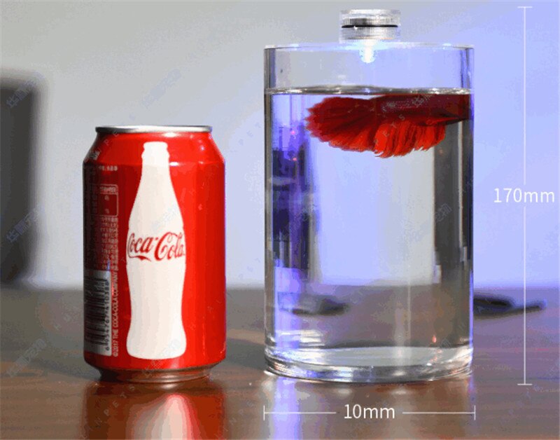 Desktop betta fish tank Mini live fighting fish tank Office desktop diy Small micro landscape HD glass