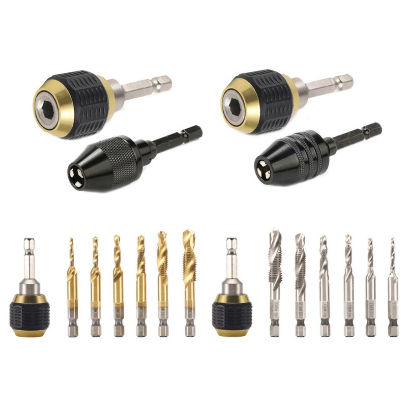 Hexagonal Shank Quick Coupling Self-locking Chuck Adapter Screw Thread Tap Drill