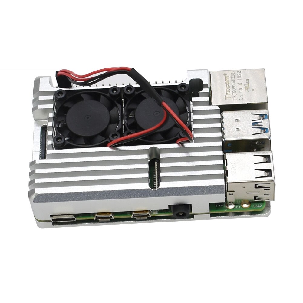 Behuizing Cover Installeren Aluminium Signal Tool Duurzame Beschermende Case Box Behuizing Shell Praktisch Voor Raspberry Pi 4B: Silver With Fan