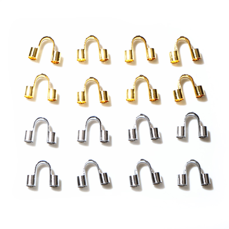 50 stuks roestvrij staal goudkleurige draadbeschermers bewaken beschermers lussen U vorm sluitingen connector voor sieraden maken