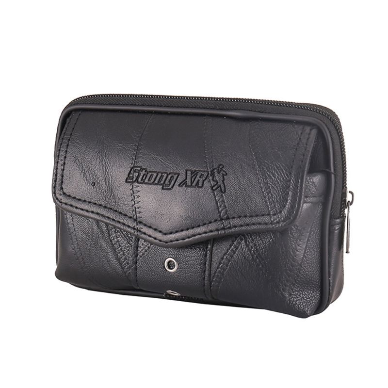 Mannen Vintage Lederen Heuptas Telefoon Pouch Sport Riem Hip Belt Loop Holster Portemonnee Carry Case Purse: 3TT903908-1-BK