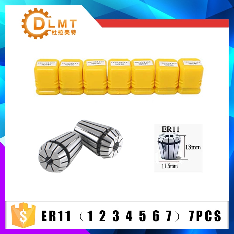 13pcs/set ER11 1-7MM Spring Collet High Precision Collet Set For CNC Engraving Machine Lathe Mill Tool
