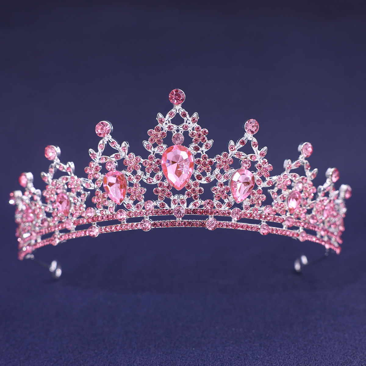Accessoires pour cheveux de mariage, couvre-chef, bijoux de tête, diadème de cheveux de mariage, couronne de diadème de mariée en cristal, couleur argent, diadème en voile