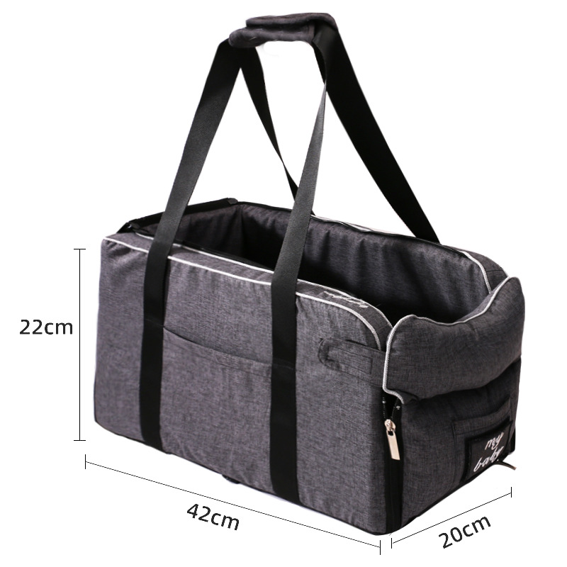 Siège Auto Pour Chien Console Centrale - Pour Petits Chiens/chats (<5kg) - Lavable, Pliable, Avec Laisse De Sécurité