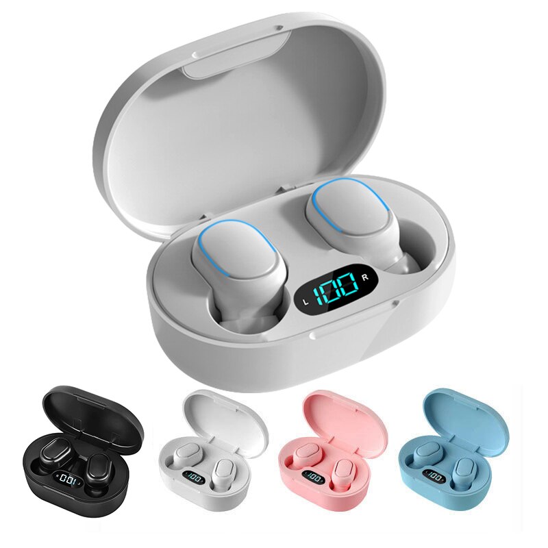 Auriculares bluetooth con forma de corazón para niña, audífonos femeninos con bluetooth, binaurales, semi-in-ear, inalámbricos, con compartimento de carga, color rosa, negro, blanco y azul, touc