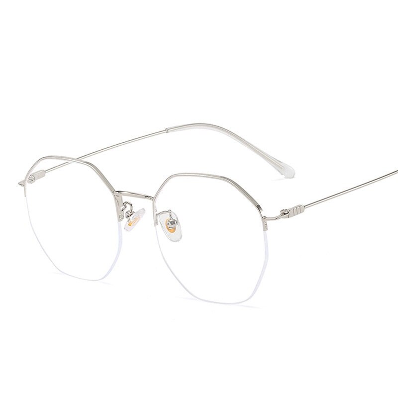 Oversize Semi Rimless Glasses Blue Light Blocking Eye Glasses Optical Spectacle Computer Eyeglasses Frame For Women Men