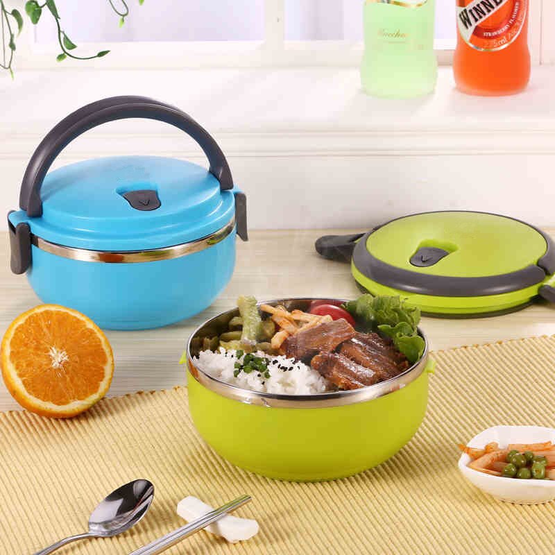 1 Layer Portable Stainless Steel Insulation Bento LunchBox Children's Thermal Food Container Food Box Lunchbox