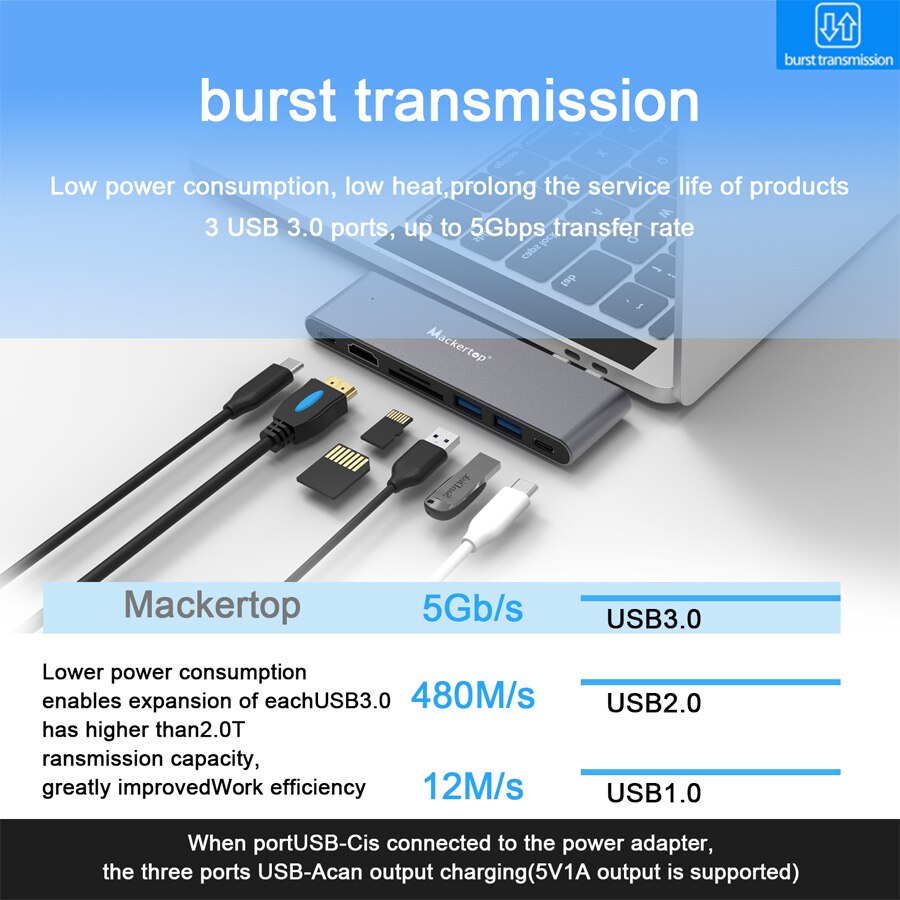 Tipo c adaptador para macbook pro, 7 em 2 multiport usb c hub compatível com macbook ar, macbook pro 2020-2016 13 "16"