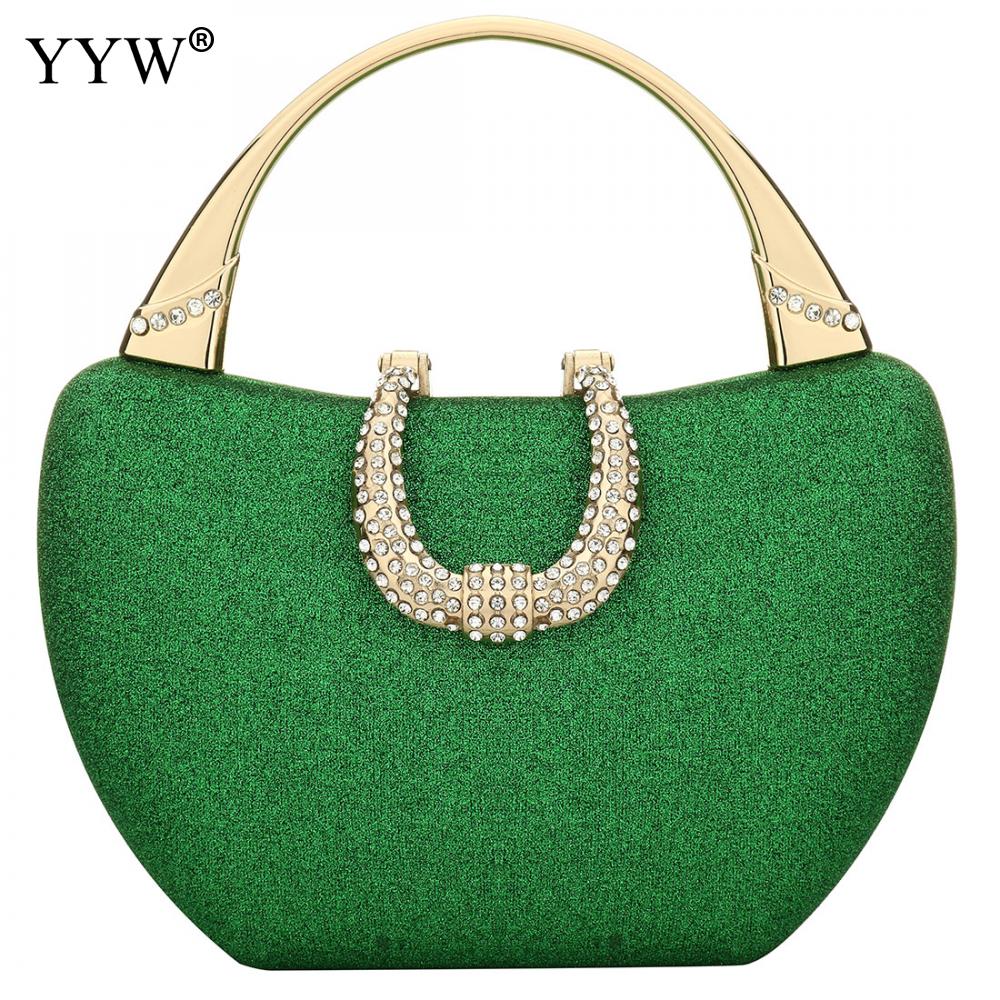 Guld sequined håndtaske til kvinder luxruy bryllup pung og håndtaske bryllup damer top håndtag håndtasker skuldertaske pochette femme: Grøn