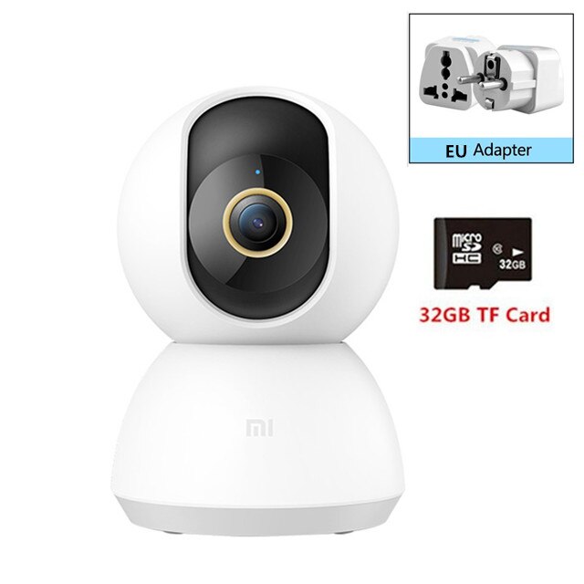 Xiaomi Mijia Smart Camera 2K 1296P Ultra HD F1.4 WiFi Pan-tilt Night Vision 360 Angle Video IP Webcam Baby Security Monitor: Add DE EU Card